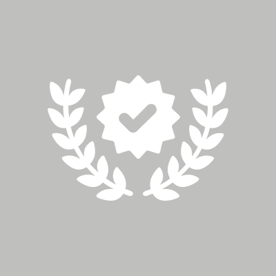 Checkmark badge with laurel branches